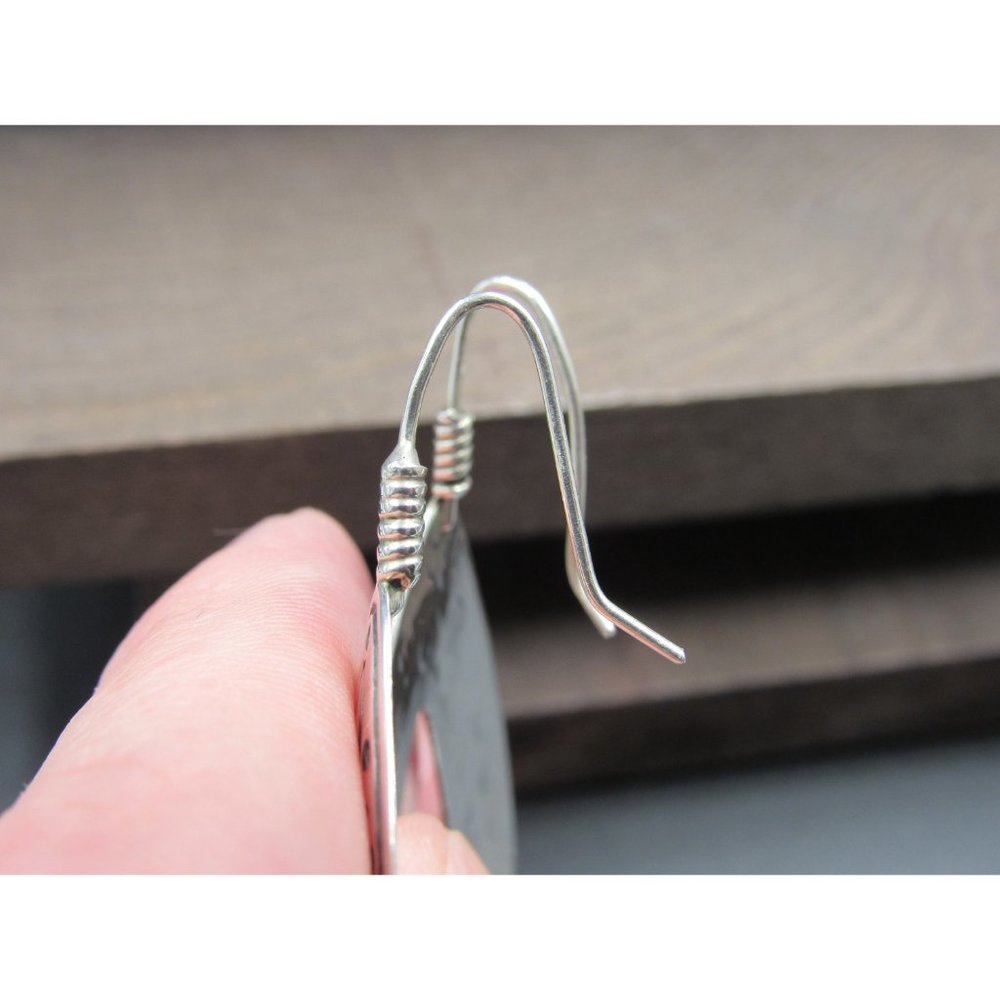 Sterling Silver Cool Large Pattern Dangle Earring… - image 4